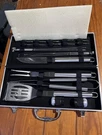 Stainless Steel Bbq Tool Set With Carrying Case, Spatula, Fork, Tongs, Skewers. Fixed Price $79.00.