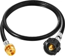 Gassaf 4FT Propane Hose, Adapter 1LB To 20LB Feet, Black. Fixed Price $15.10.