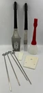 Pampered Chef Barbecue Bbq Tools Lot Turner, Fork. Skewers. Basting Bottle. Fixed Price $39.99.