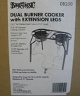 Bayou Classic DB250 Dual Burner Propane Cooker Grill Patio Stove For 62 Qt Pot. Fixed Price $225.56.