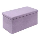 Folding Storage Ottoman Bench, Sherpa 31.5"D X 15.7"W 15.7"H Purple. Fixed Price $70.52.