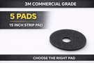 3M 15IN Black Stripping Floor Pads 7300 Pack Heavy Duty Commercial. Fixed Price $94.88.