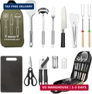 Camping Cooking Utensils Set, Stainless Steel Grill Tools, Bbq Cookware. Fixed Price $47.23.