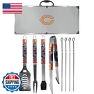 Nfl Siskiyou Sports Fan Shop Chicago Bears Steel Tailgater Bbq Set W/case 8. Fixed Price $207.98.