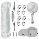 Nq Flagpole Hardware Repair Parts KIT,50 Feet Halyard ROPE+3" Silver BALL+6" .... Fixed Price $35.60.