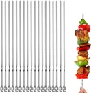 18PCS Kabob Skewers Flat Metal Bbq Barbecue 16" Long Stainless Steel Shis. Fixed Price $12.95.