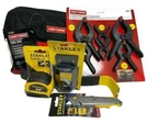Stanley Tool Set 25FT Tape Measure Utility Knife Blades Pry Bar Bag Clamps Lot. Fixed Price $49.97.