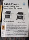 Aussie By Meco Lp Gas/charcoal Grill Assembly And Use Manual Bonanza Deluxe. Fixed Price $9.99.