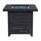 Living Accents 28" Square Steel Propane Fire Pit 50K Btu Black. Fixed Price $301.73.