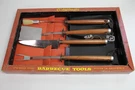 Vintage Mr. Cheftender Barbeque Bbq Stainless Steel Wood Handle Grill Tools. Fixed Price $36.00.