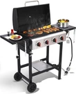 Burner Gas Grill With Cast Iron Grate Stainless Steel Pan, 40000 Btu Bbq. Fixed Price $169.99.