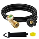 6 Feet Propane Tank Extension Hose With Gauge, QCC1 To Male Qcc/pol Fittings-.... Fixed Price $30.46.