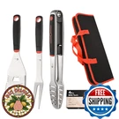 Cucut Bbq Tool Set: 4-PIECE Heavy-duty Stainless Steel Spatula, Fork, Tongs. Fixed Price $47.39.