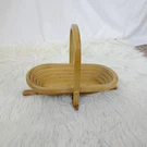 Steven Gray Folding Wooden Basket Myrtlewood. Fixed Price $10.00.