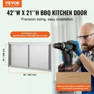 Bbq Access Door, 42W X 21H Inch Double Outdoor Kitchen Outside Cabinet. Fixed Price $108.96.