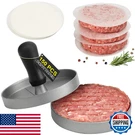 Tacgea Press W/ 150 Patty Papers, Non-stick Aluminum Hamburger Maker Bbq. Fixed Price $14.55.