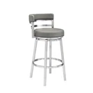 Armen Living Madrid 26 Counter Height Swivel Gray Faux Leather Steel Bar Stool. Fixed Price $180.00.