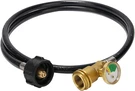 5 Feet Propane Tank Extension Hose With Gauge,converts Pol Lp To QCC1 For. Fixed Price $30.95.