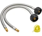 15 Inch Rv Propane Hose With 1/4 Male Inverted, Stainless Steel Braided. Fixed Price $26.08.