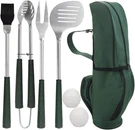 7PCS Golf-club Style Bbq Set Grilling With Rubber Handle Stainless. Fixed Price $59.99.