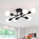 Lwytjo 20.47 In. 6-LIGHT Black Modern Semi-flush Mount Light, Bulbs Not Included. Fixed Price $34.95.
