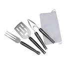Avon Set Of 3 Black And Silver Folding Bbq Tool 18". Fixed Price $50.39.