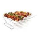 Broil King Stainless Steel Roasting, Rib And Skewer Rack Kit 64233 New Box. Fixed Price $19.77.