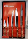 Nos Bamboo Tiki Bar Style Royal Household Knife Set Wood Handle Kitchen Knives. Fixed Price $25.00.