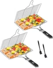 - Fish Grilling Basket, 2 Sets, Folding Portable Stainless Steel Bbq. Fixed Price $39.85.