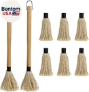 2 Pack Bbq Basting Mop With 6 Extra Replacement Heads, Grill Wooden. Fixed Price $27.00.