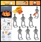 Funny Bbq Stand Man Hot Dog Holder - 6 Pcs Stainless Steel Sausage Rack For Camp. Fixed Price $43.99.