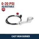 Gasone 3" Cast Iron Propane Burner Head W/ 0-20 Psi Adjustable Regulator Hose. Fixed Price $29.95.