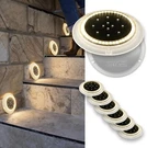 Solar Deck Lights, 8PC Round, IP67 Waterproof, Outdoor, Anti-slip & Trip, White. Fixed Price $24.99.