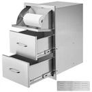 17"X29" Outdoor Kitchen Drawers Triple Bbq Access Island Stainless Steel. Fixed Price $192.99.