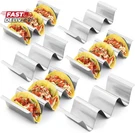 Rtt Stainless Steel Taco Holder Stand, Set Of 6 - Stylish Rack Holds Up 3. Fixed Price $25.49.