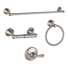 4-PIECE Brushed Nickel Bathroom Hardware Set Adjustable Towel Bar Kit For Home. Fixed Price $32.99.