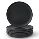 Double Line 10.5 Dinner Plate Set Of 6 Matte Black. Fixed Price $56.82.
