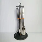 Yukon Glory Bbq Tool Set 4PC Stainless Steel W/ Rotating Stand Grilling. Fixed Price $49.95.