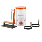 Blackstone 4PC Griddle Breakfast Kit Egg Rings Batter Dispenser And Bacon Weight. Fixed Price $41.95.
