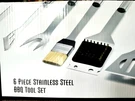 Grande Chef 6 Piece Stainless Steel Bbq Grill Tool Set + Heavy Duty Storage Case. Fixed Price $9.95.