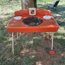 Vintage 1950S Sears Roebuck Outdoor Bbq Picnic Grill Mcm W/1959 Book. Fixed Price $595.00.