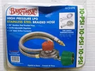 Bayou Classic M5HPR 36-IN Stainless Braided Lpg Hose W/ 10-PSI Adjustable Reg. Fixed Price $39.99.