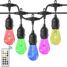 48FT String Lights Rgb Cafe Led W/15 S14 Bulbs Backyard Waterproof. Fixed Price $39.89.