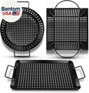 Large 3 Piece Basket Set For Outdoor Grill, Heavy Duty Veggie Grilling Pan. Fixed Price $72.10.