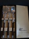 Olde Thompson Vintage Bbq Utensils Wood Teak Handle Fork Spoon Spatula New -box. Fixed Price $50.00.