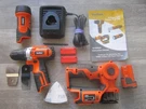 Vonhaus 4 Piece 12V Power Tool Set Drill Saw Flashlight Case Accessories Booklet. Fixed Price $75.00.