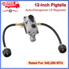 2-STAGE Auto Changeover Lp Propane Gas Rv Regulator Kit With Two 12 In Pigtails. Fixed Price $56.87.