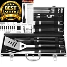 Grilljoy Bbq Accessories Tools Set - 22PCS Stainless Steel Black. Fixed Price $37.04.