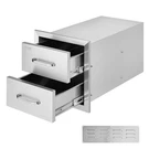 Vevor Outdoor Kitchen Drawers 14W X 14.4H 23D Inch, Flush Mount Double Bbq. Fixed Price $137.62.