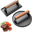 Bellemain Heavy-duty Cast Iron Grill Press Set 7 Round And Rectangle, Gray. Fixed Price $46.87.
